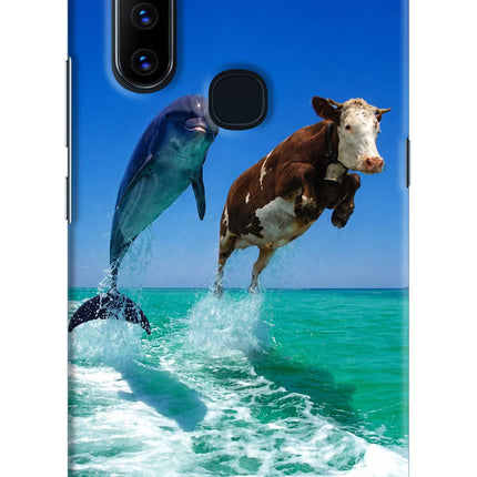 Dolphin vs Cow Vivo V15 Hard Case Back Cover by Casekaro