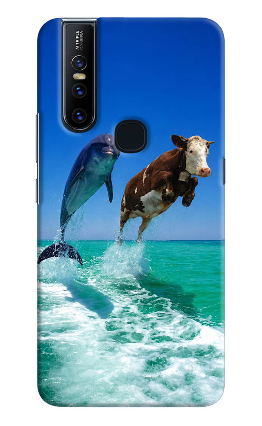 Dolphin vs Cow Vivo V15 Hard Case Back Cover by Casekaro