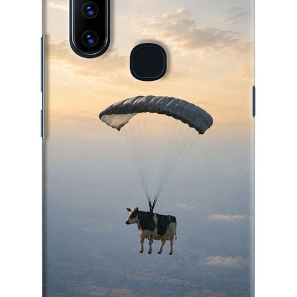 Skydiving Cow Vivo V15 Hard Case Back Cover by Casekaro