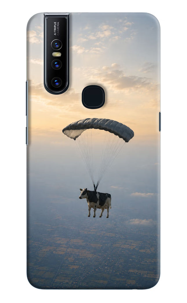 Skydiving Cow Vivo V15 Hard Case Back Cover by Casekaro