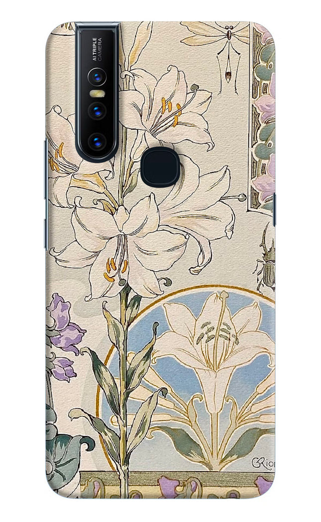 White Lily Vivo V15 Hard Case Back Cover by Casekaro
