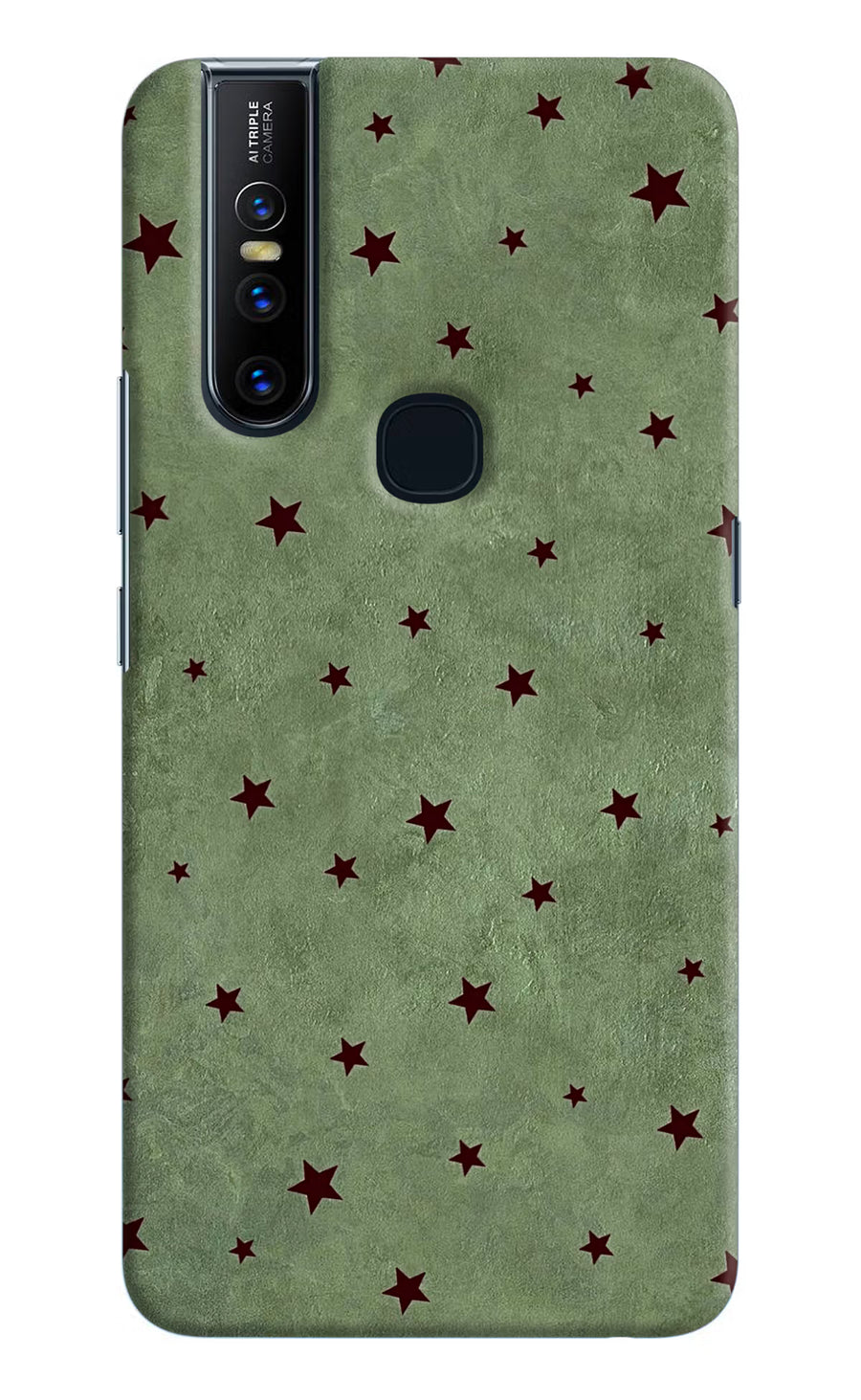 Green Stars Vivo V15 Back Cover, Hard case