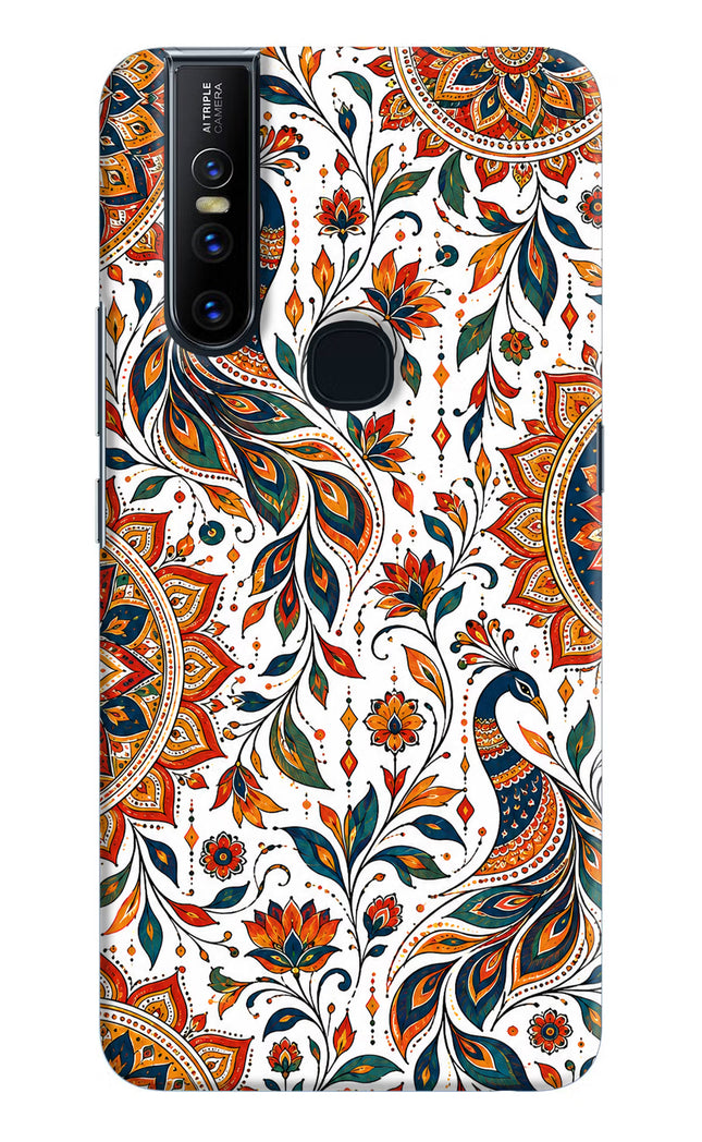 White Mayura Vivo V15 Hard Case Back Cover by Casekaro