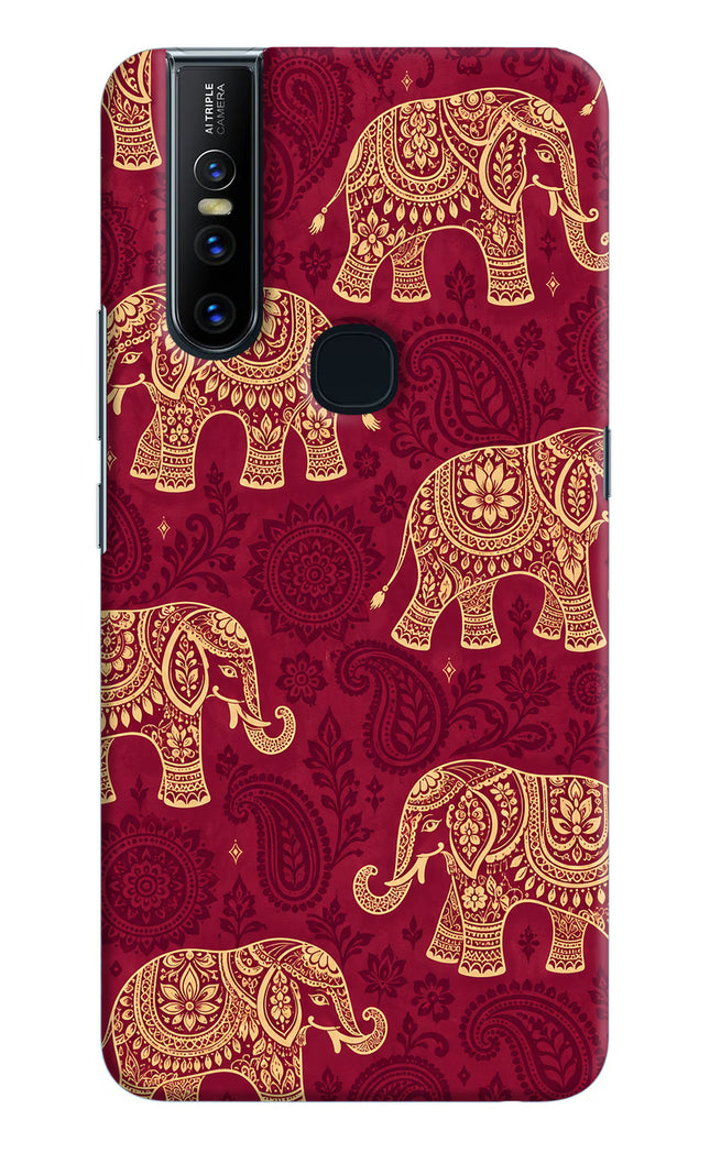 Maroon Elephant Vivo V15 Hard Case Back Cover by Casekaro