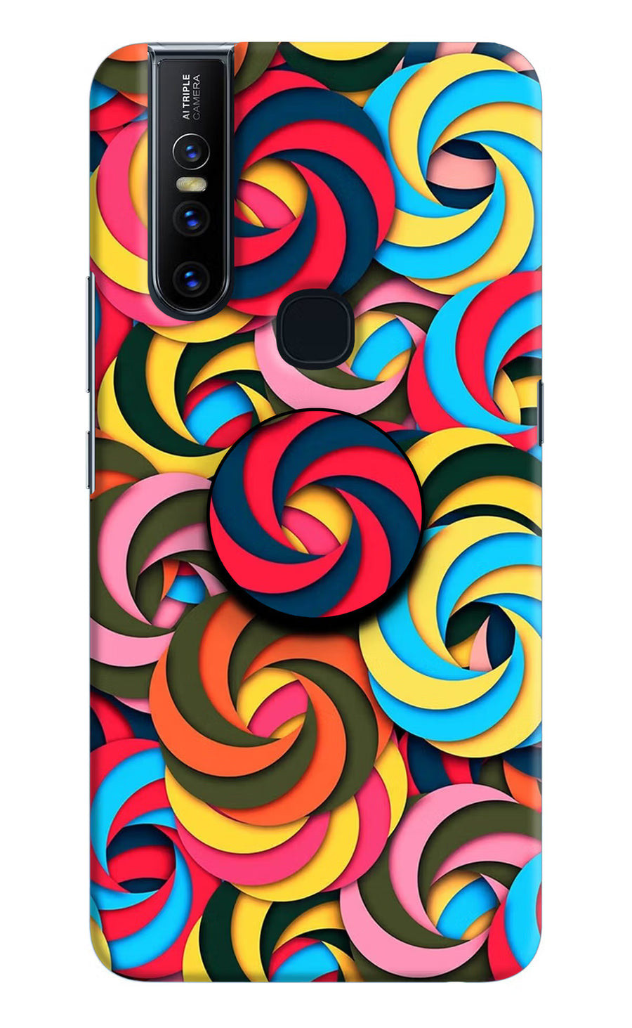Spiral Pattern Vivo V15 Pop Case, Hard case