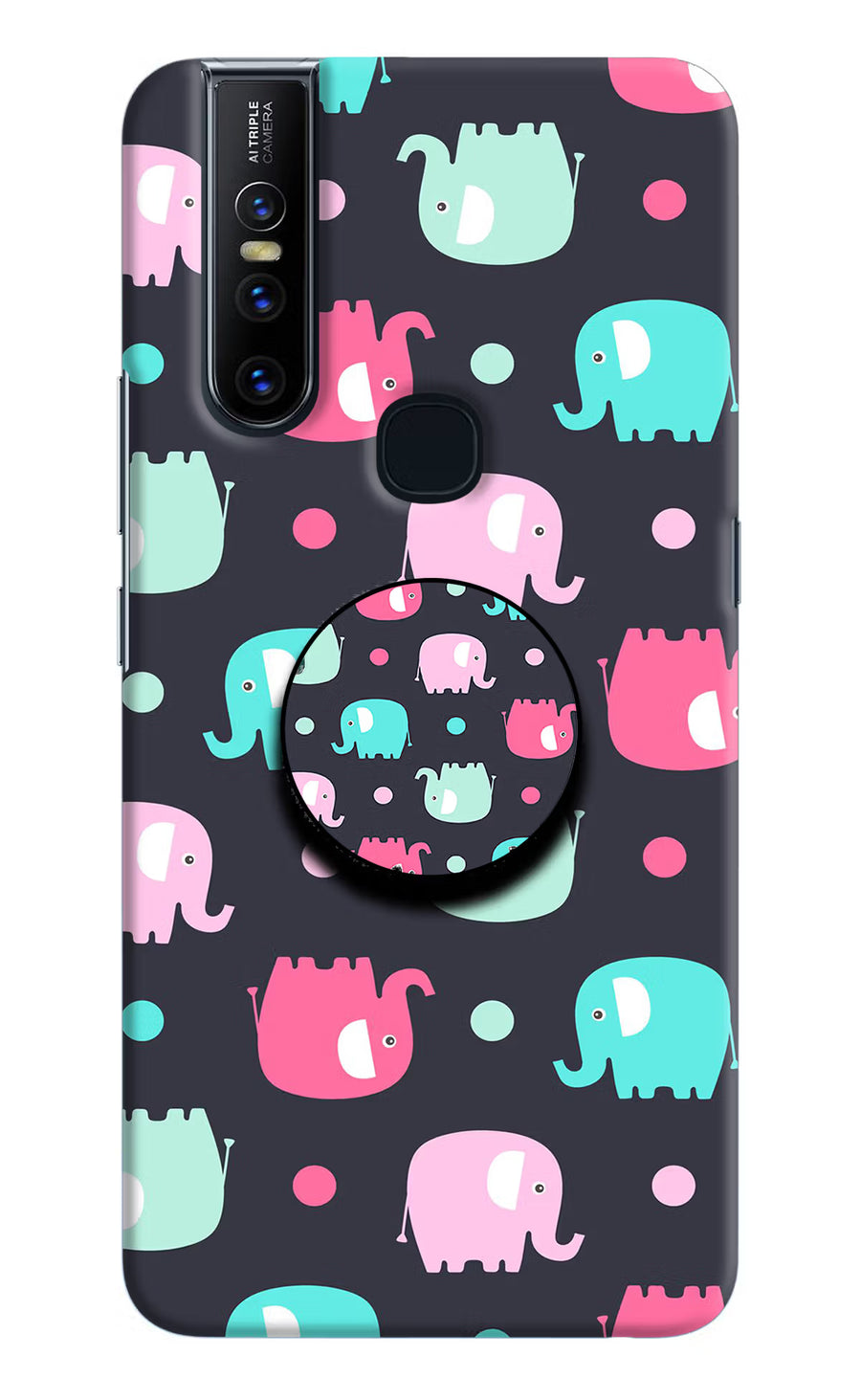 Baby Elephants Vivo V15 Pop Case, Hard case