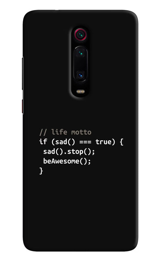 Life Motto Code Redmi K20/K20 Pro Hard Case Back Cover by Casekaro
