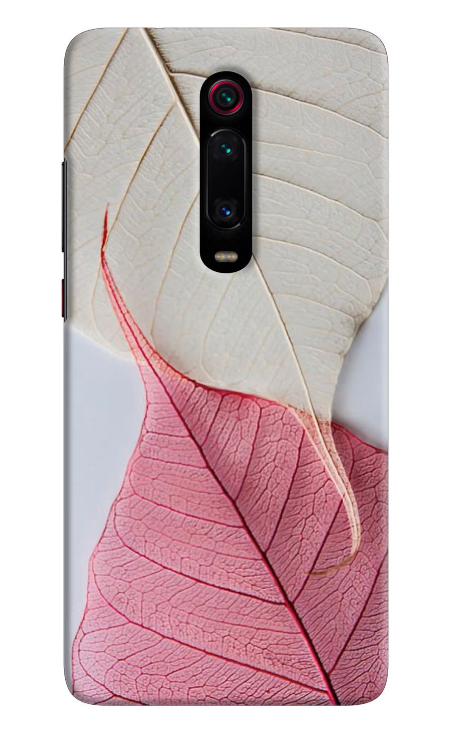 White Pink Leaf Redmi K20/K20 Pro Back Cover, Hard case