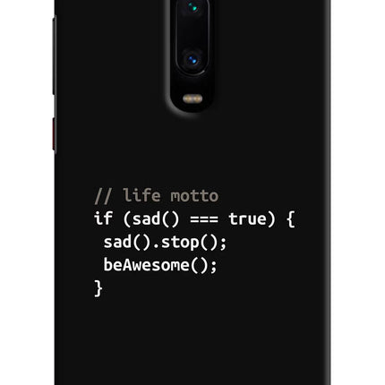 Life Motto Code Redmi K20 Pro Hard Case Back Cover by Casekaro