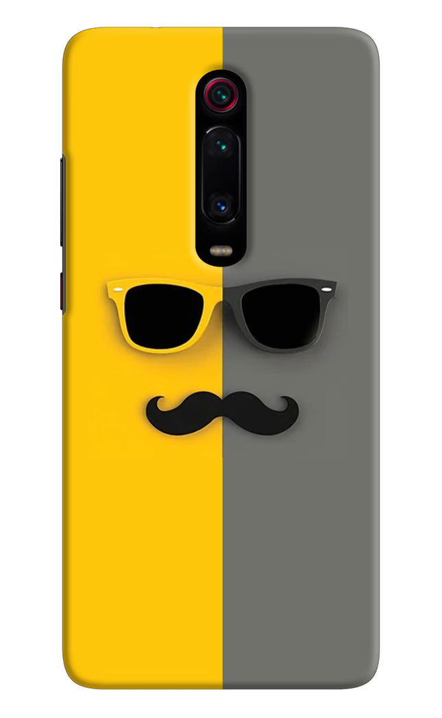 Sunglasses with Mustache Redmi K20 Pro Hard Case Back Cover by Casekaro