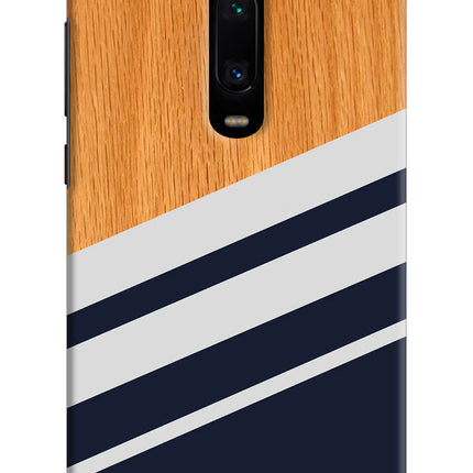 Blue and white wooden Redmi K20 Pro Hard Case Back Cover by Casekaro