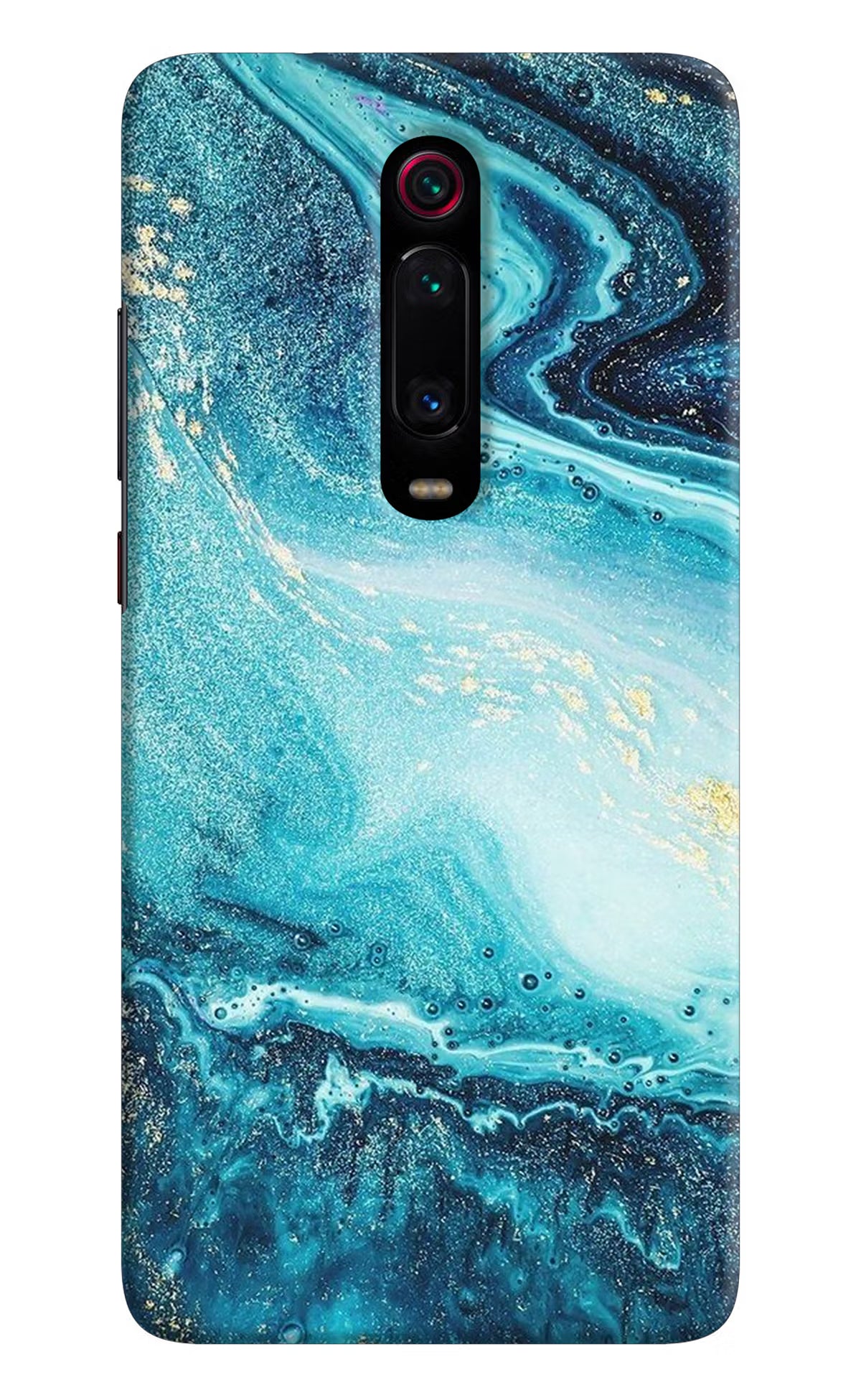 Blue Glitter Marble Redmi K20 Pro Hard Case Back Cover by Casekaro