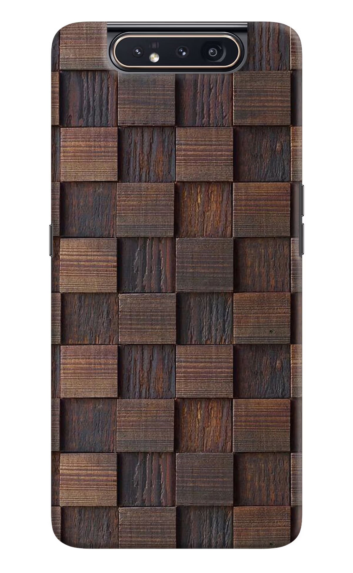 Wooden Cube Design Samsung A80 Hard Case Back Cover by Casekaro