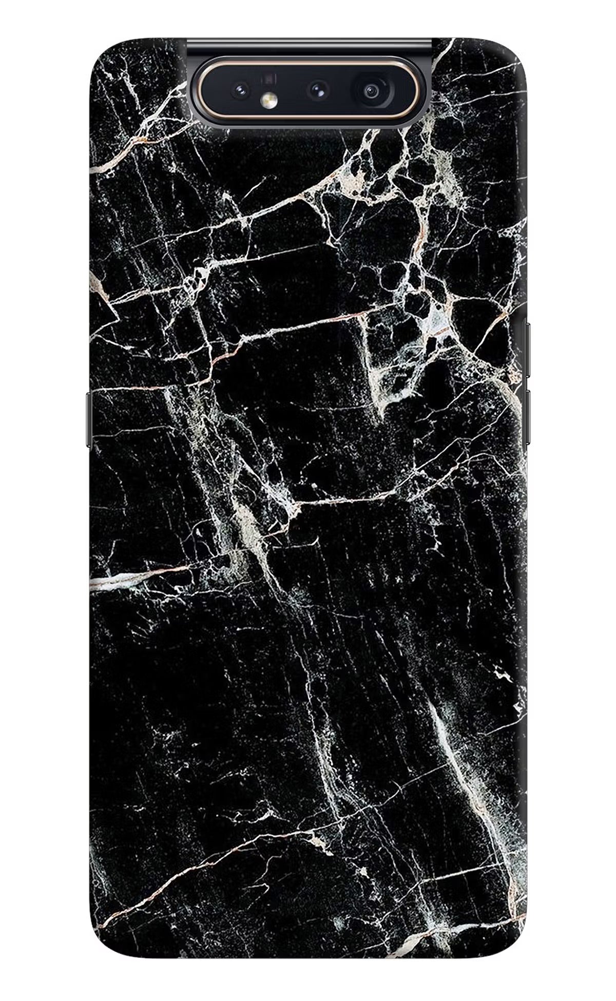 Black Marble Texture Samsung A80 Hard Case Back Cover by Casekaro