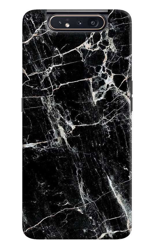 Black Marble Texture Samsung A80 Hard Case Back Cover by Casekaro