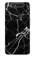 Black Marble Pattern Samsung A80 Hard Case Back Cover by Casekaro