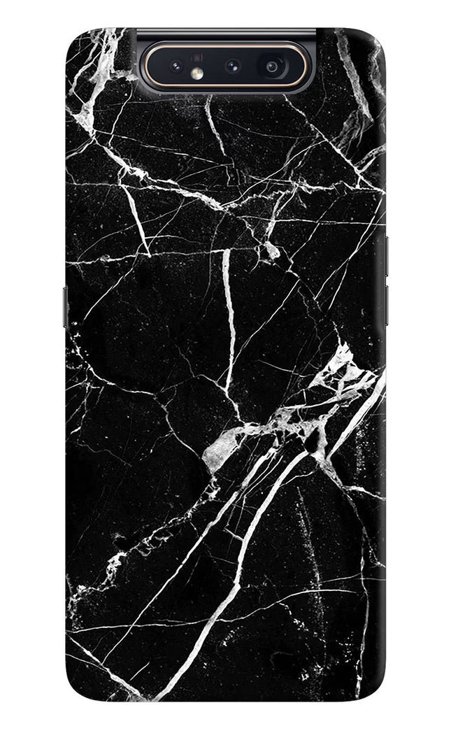 Black Marble Pattern Samsung A80 Hard Case Back Cover by Casekaro