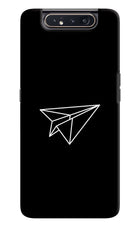 Paper Plane White Samsung A80 Hard Case Back Cover by Casekaro
