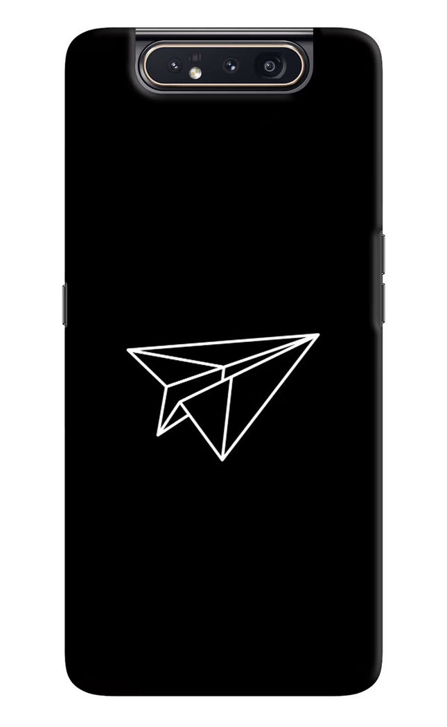 Paper Plane White Samsung A80 Hard Case Back Cover by Casekaro