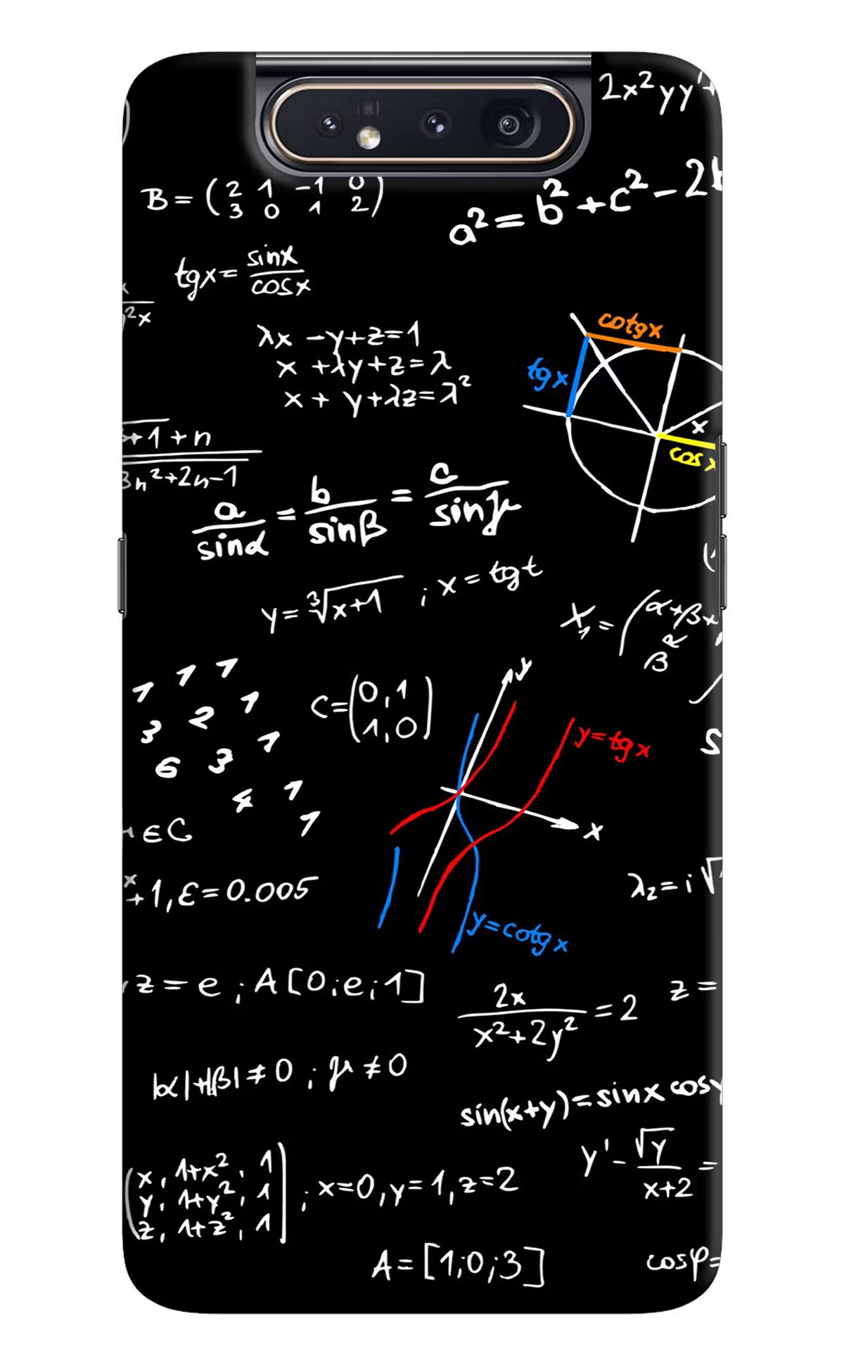 Mathematics Formula Samsung A80 Hard Case Back Cover by Casekaro