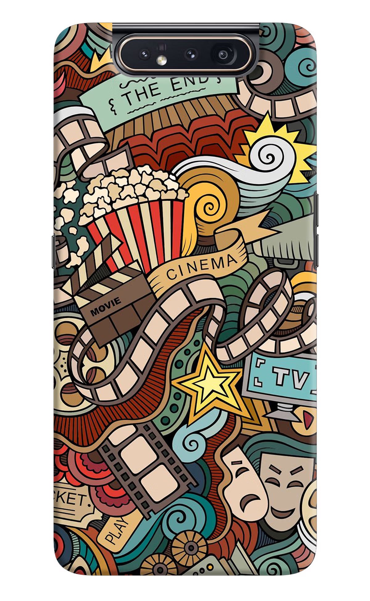 Cinema Abstract Samsung A80 Hard Case Back Cover by Casekaro
