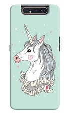 Unicorn Wallpaper Samsung A80 Hard Case Back Cover by Casekaro