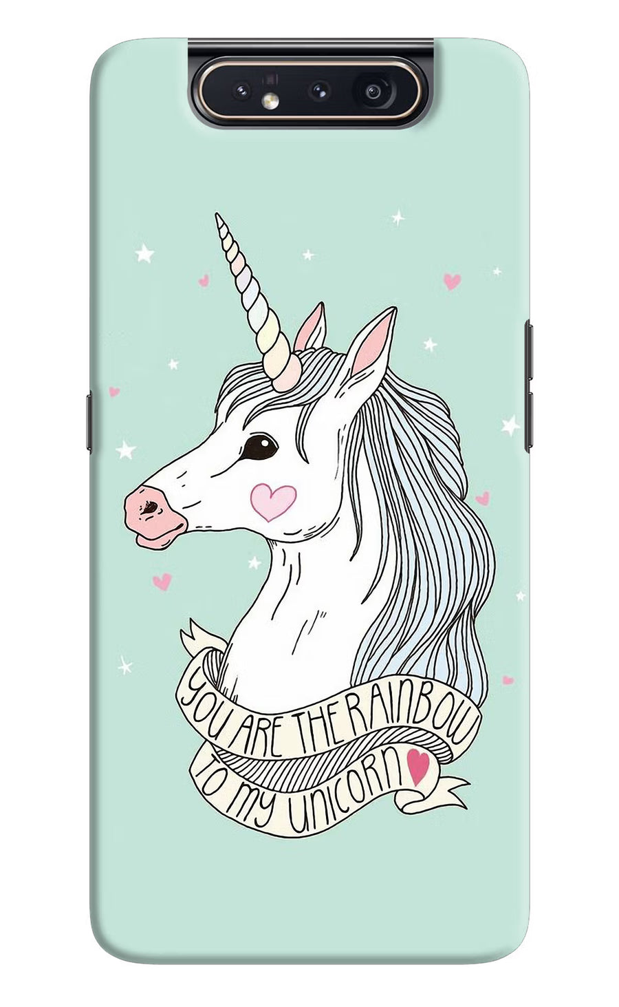 Unicorn Wallpaper Samsung A80 Back Cover, Hard case