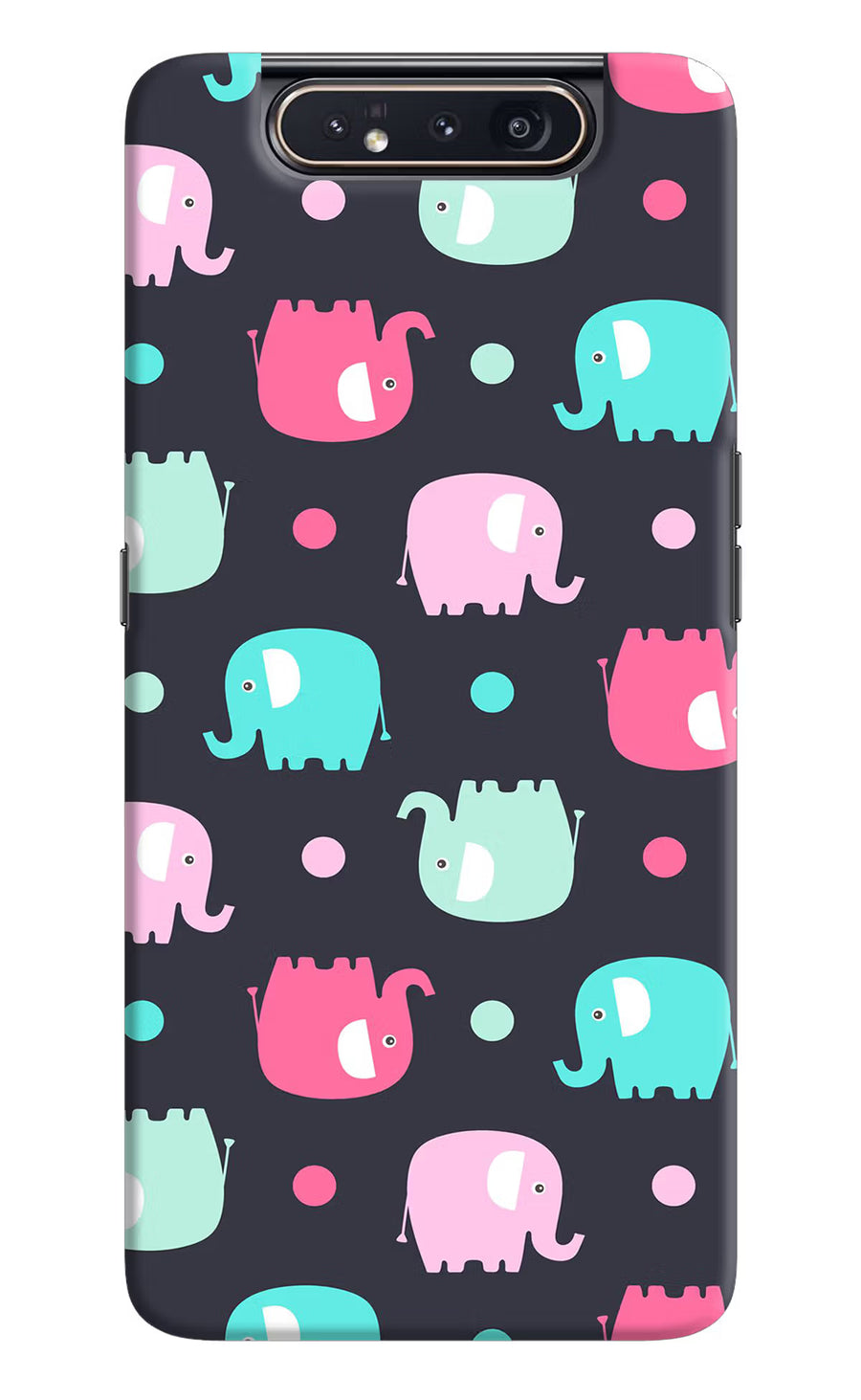 Elephants Samsung A80 Back Cover, Hard case