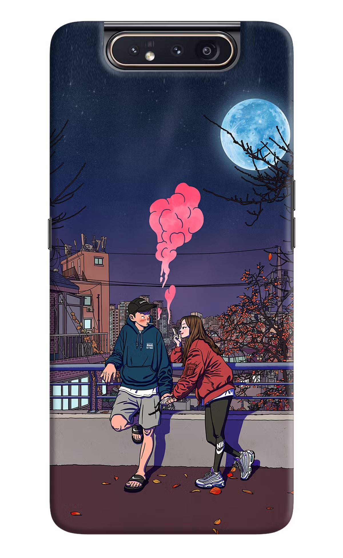 Chilling Couple Samsung A80 Hard Case Back Cover by Casekaro