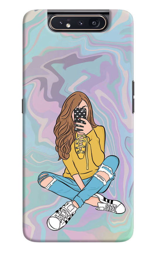 Selfie Girl Samsung A80 Hard Case Back Cover by Casekaro