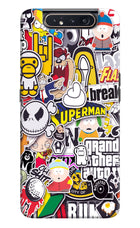 Sticker Bomb Samsung A80 Hard Case Back Cover by Casekaro