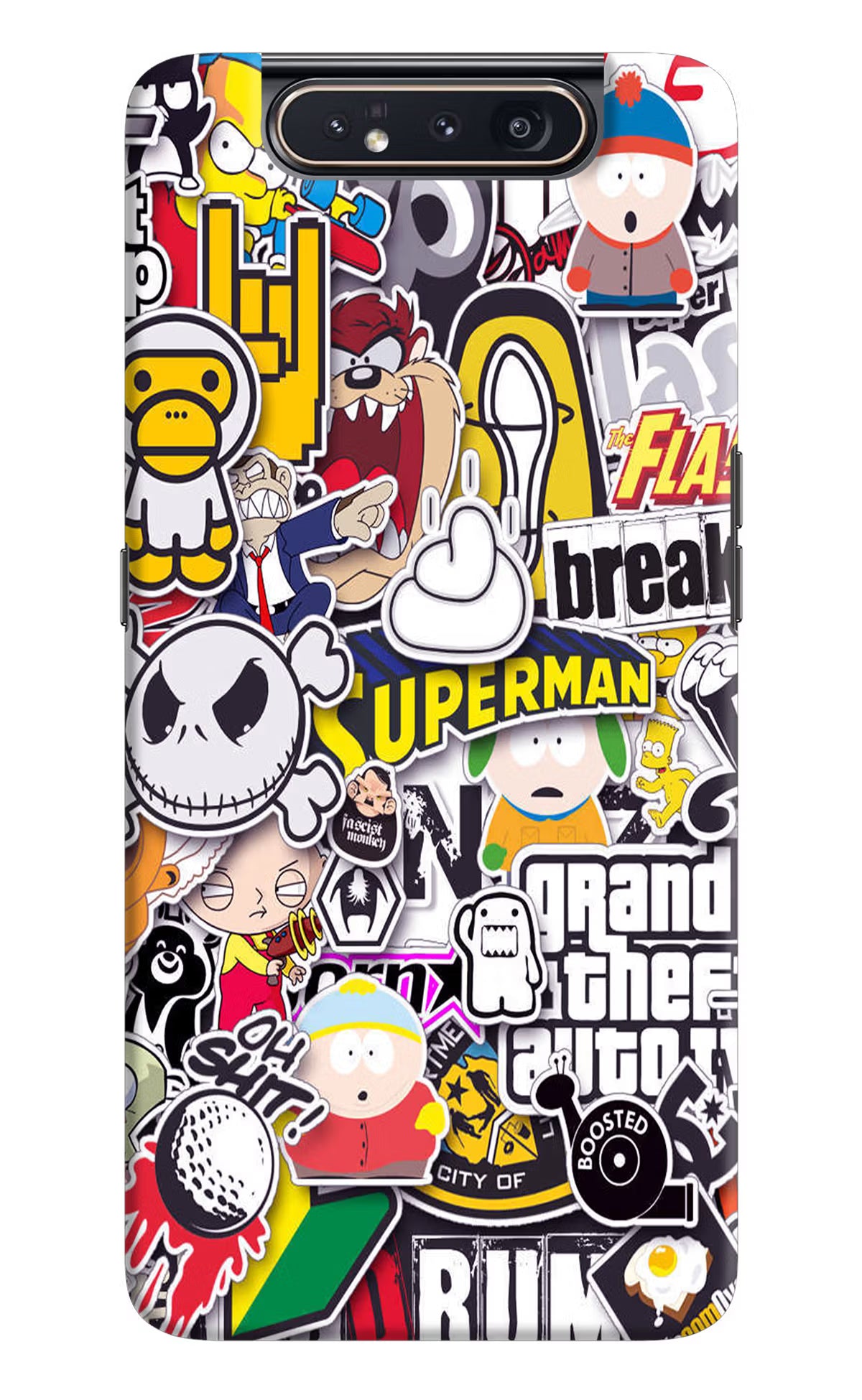 Sticker Bomb Samsung A80 Hard Case Back Cover by Casekaro