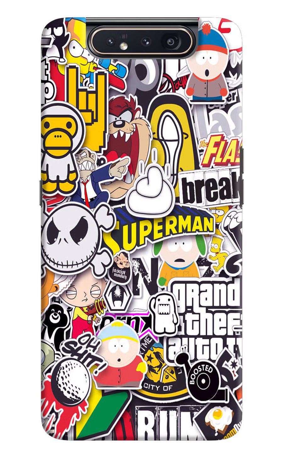 Sticker Bomb Samsung A80 Back Cover, Hard case
