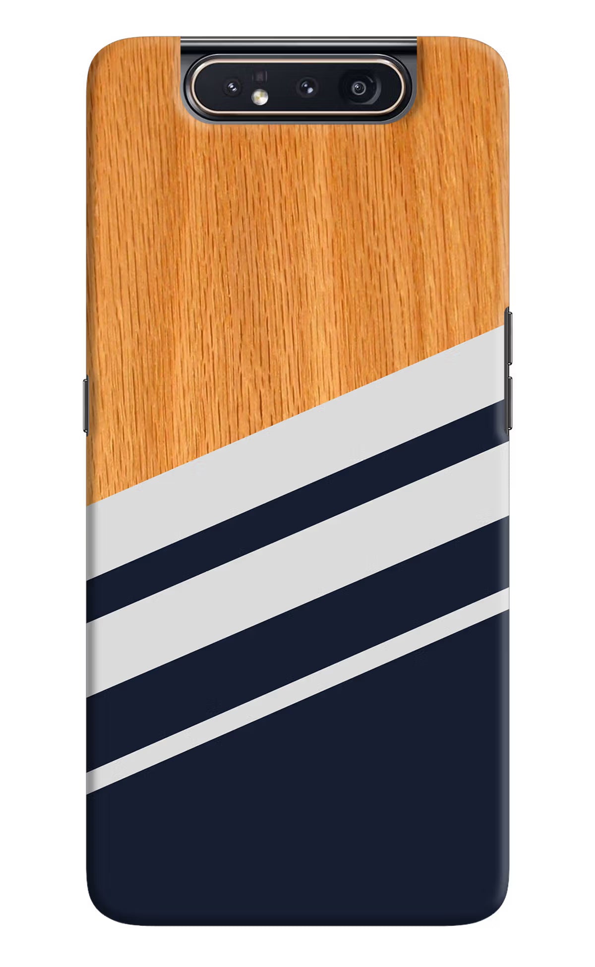 Blue and white wooden Samsung A80 Hard Case Back Cover by Casekaro