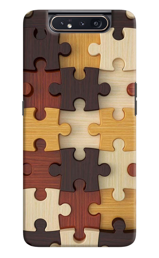Wooden Puzzle Samsung A80 Hard Case Back Cover by Casekaro