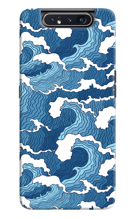 Blue Waves Samsung A80 Hard Case Back Cover by Casekaro