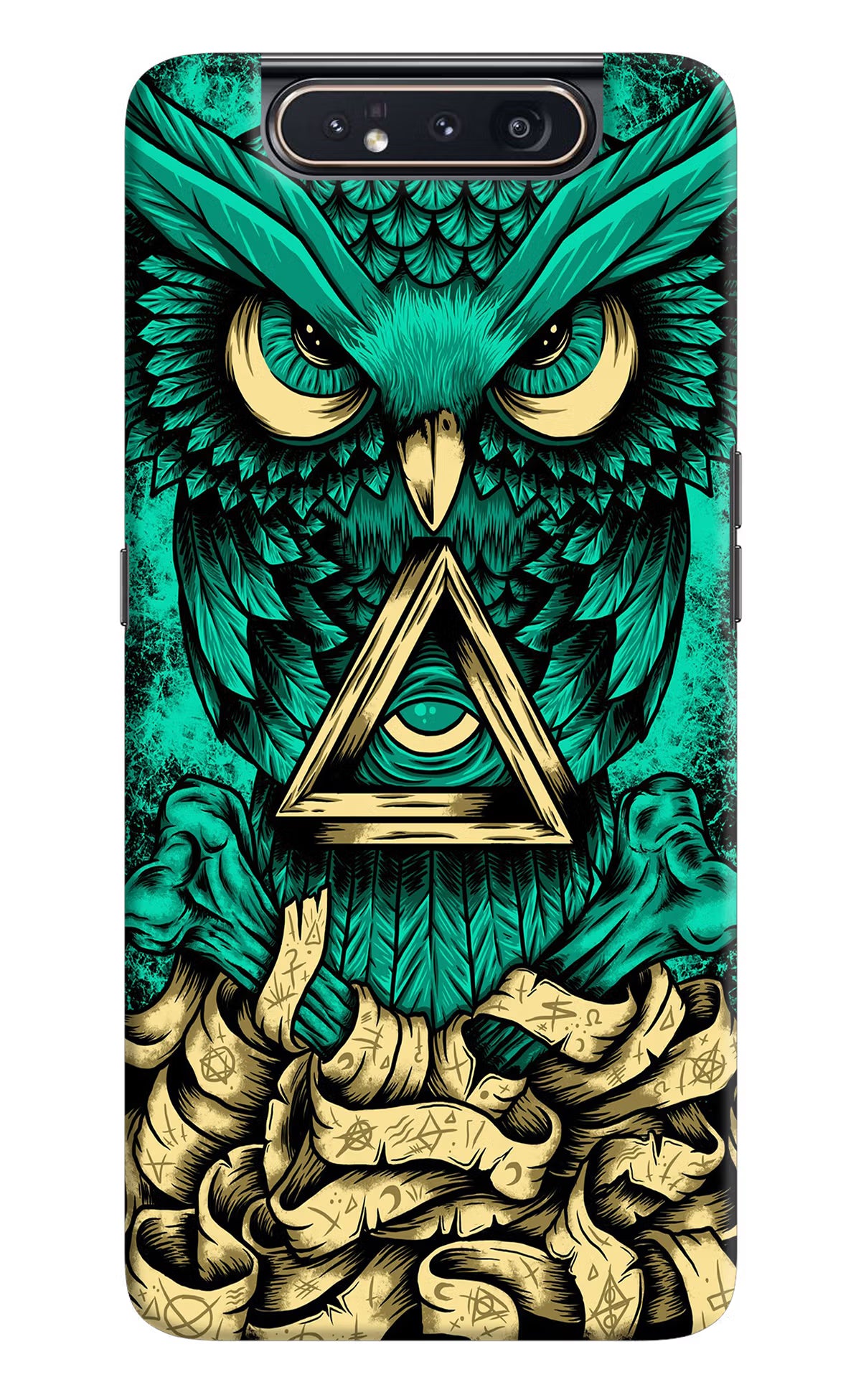 Green Owl Samsung A80 Hard Case Back Cover by Casekaro