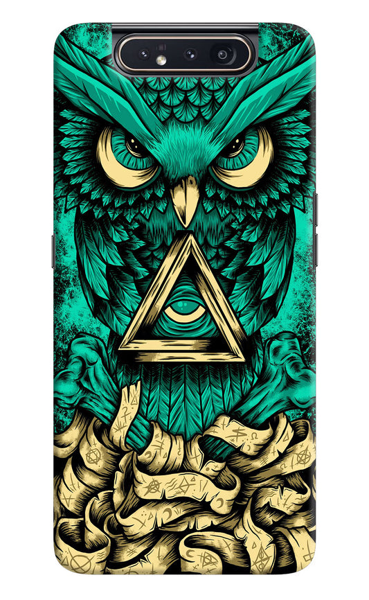 Green Owl Samsung A80 Hard Case Back Cover by Casekaro
