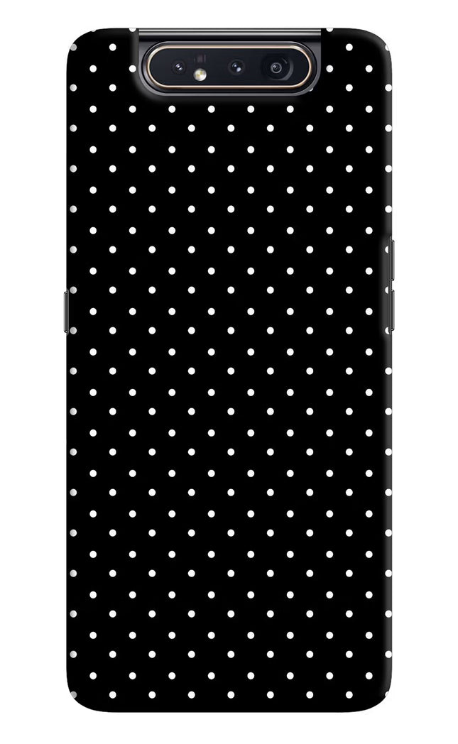 White Dots Samsung A80 Hard Case Back Cover by Casekaro