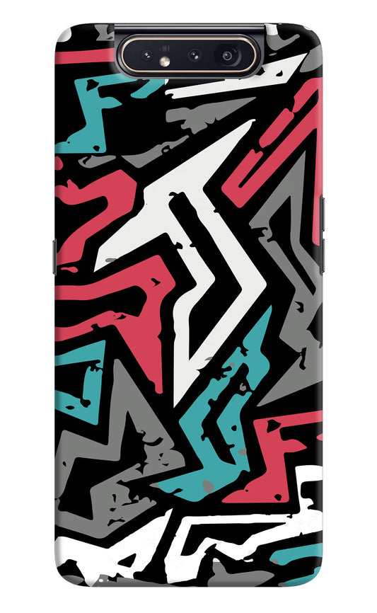 Geometric Graffiti Samsung A80 Hard Case Back Cover by Casekaro
