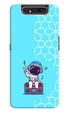 Cute Astronaut Chilling Samsung A80 Hard Case Back Cover by Casekaro