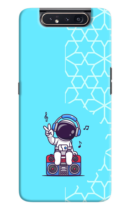 Cute Astronaut Chilling Samsung A80 Hard Case Back Cover by Casekaro