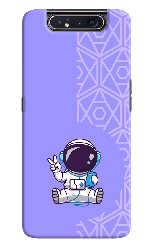 Cute Astronaut Chilling Samsung A80 Hard Case Back Cover by Casekaro