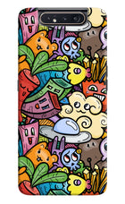 Veggie Doodle Samsung A80 Hard Case Back Cover by Casekaro