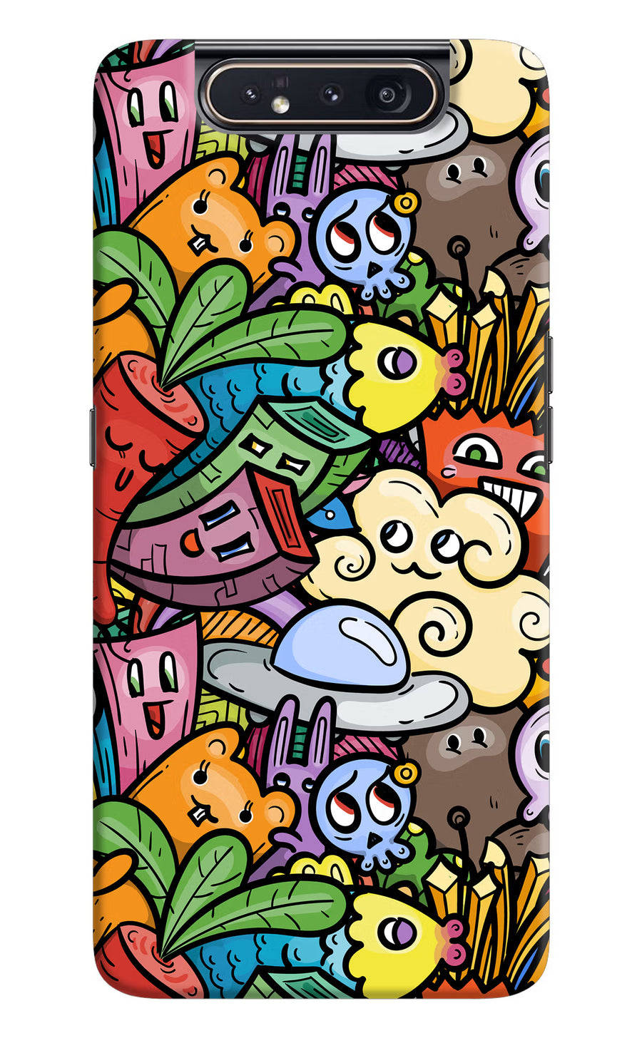 Veggie Doodle Samsung A80 Back Cover, Hard case