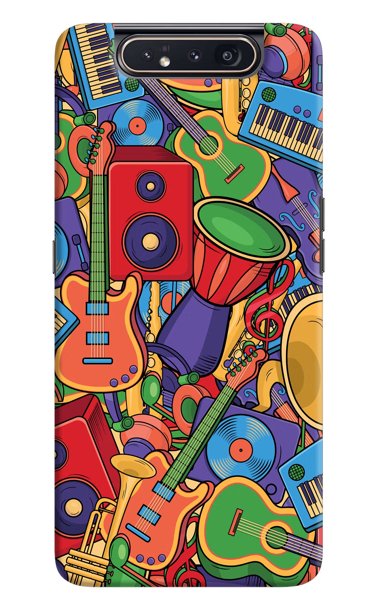 Music Instrument Doodle Samsung A80 Hard Case Back Cover by Casekaro