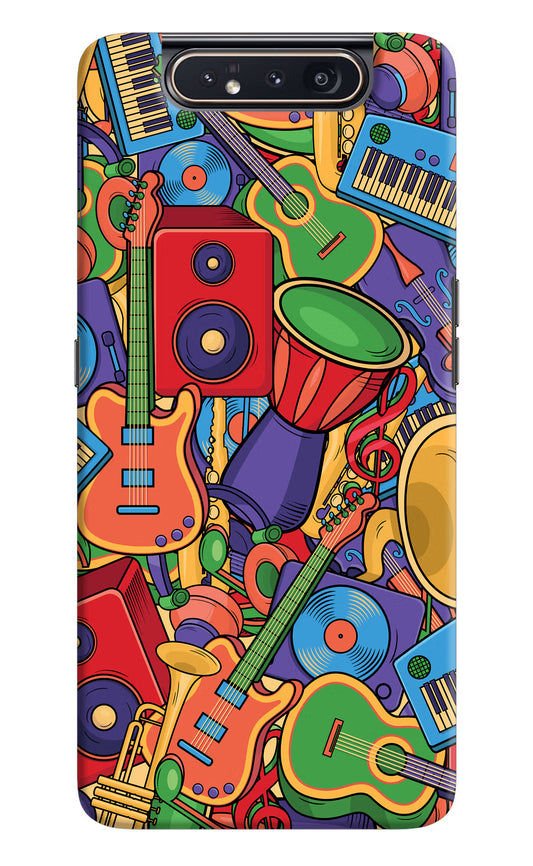 Music Instrument Doodle Samsung A80 Hard Case Back Cover by Casekaro