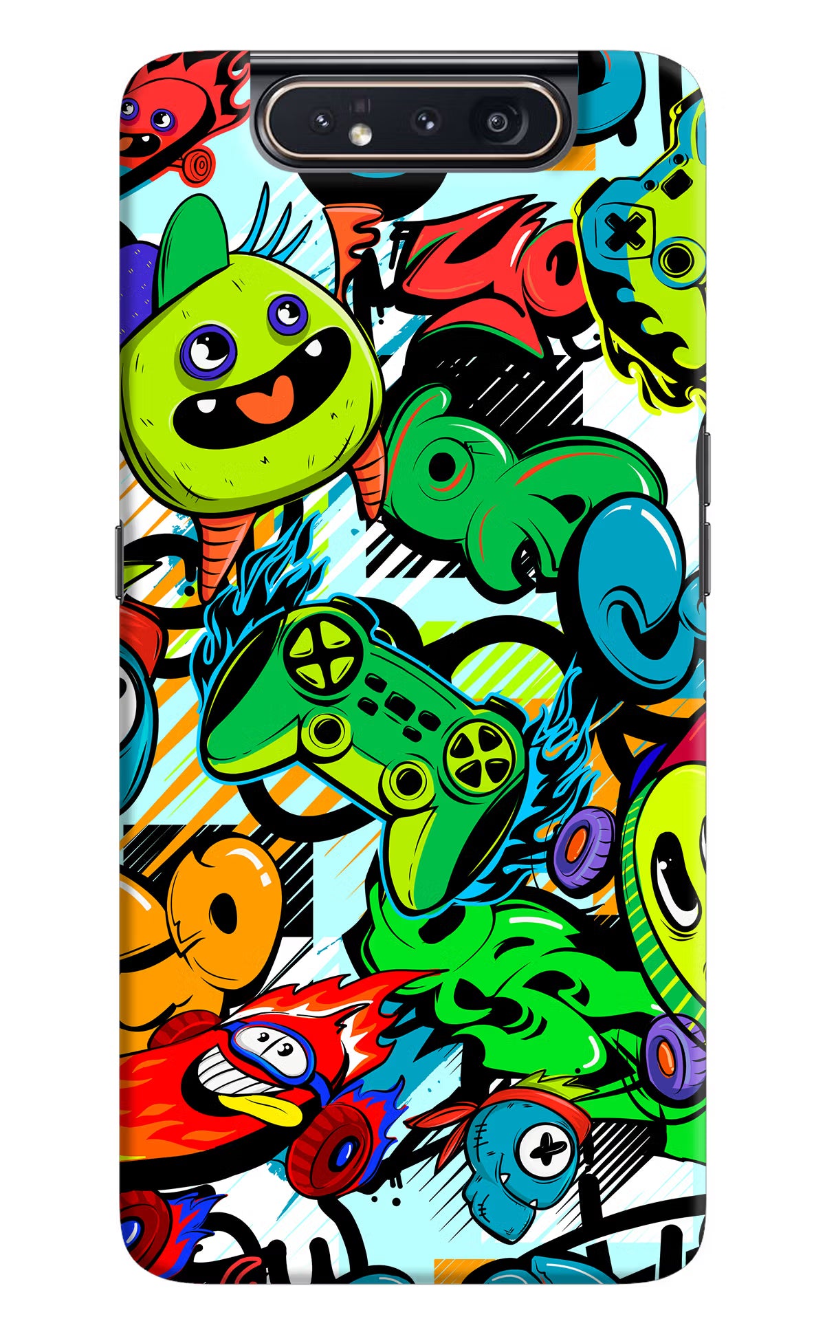 Game Doodle Samsung A80 Hard Case Back Cover by Casekaro