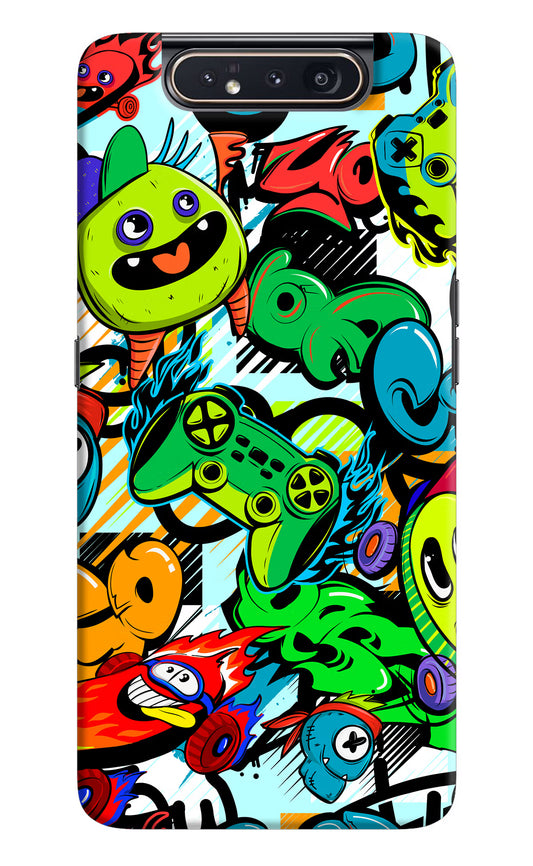 Game Doodle Samsung A80 Hard Case Back Cover by Casekaro