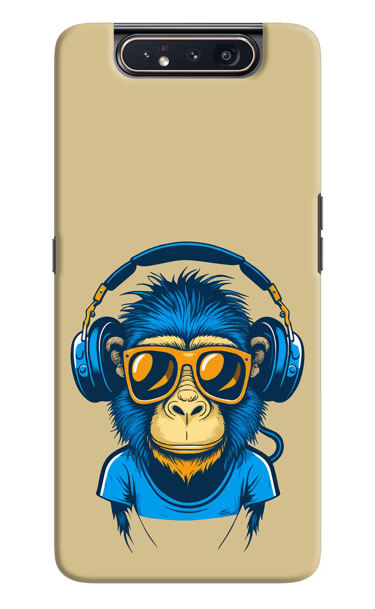 Monkey Headphone Samsung A80 Hard Case Back Cover by Casekaro